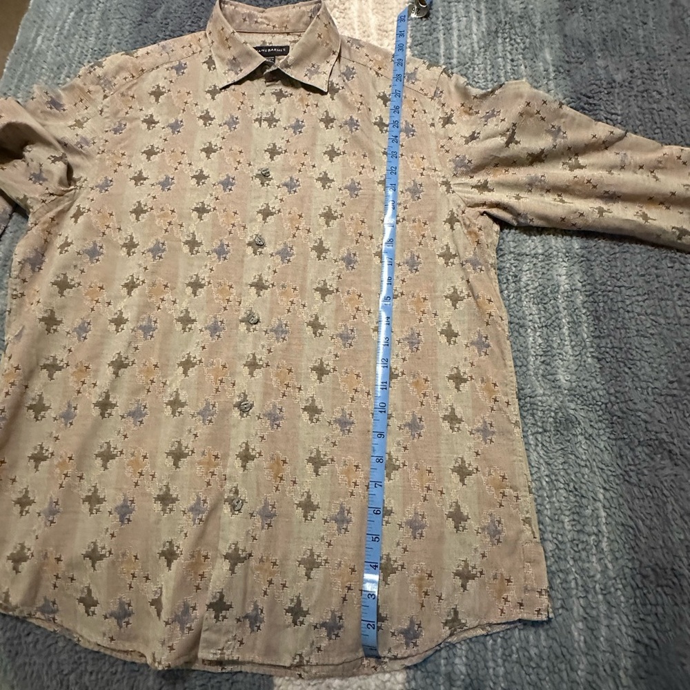 Jhane Barnes Multicolor Patterned Casual Button D… - image 2